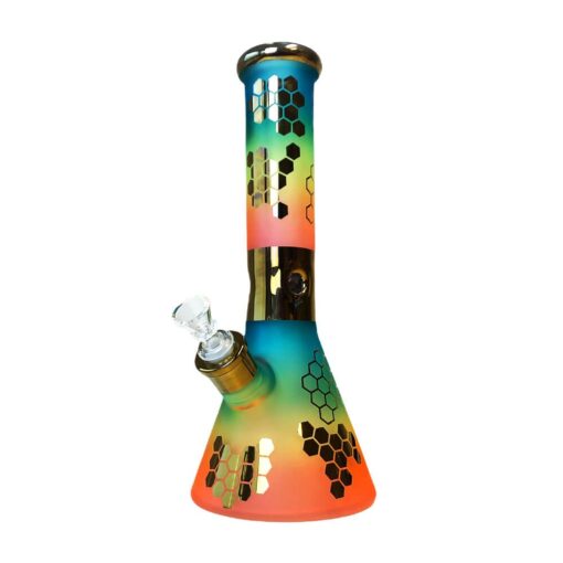 Bee Hexagon Bong aus dreifach dickem Glas, 32 cm-2