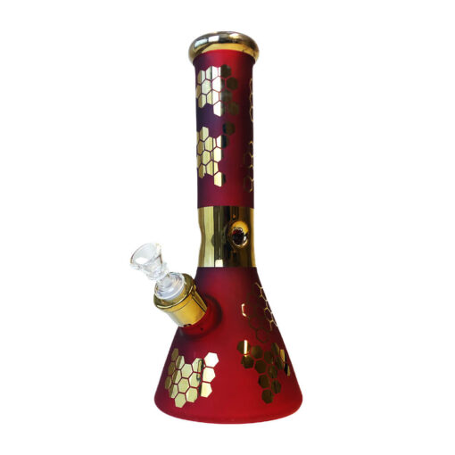 Bee Hexagon Bong aus dreifach dickem Glas, 32 cm-3