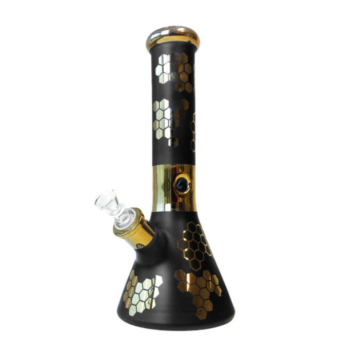 Bee Hexagon Bong aus dreifach dickem Glas, 32 cm-1