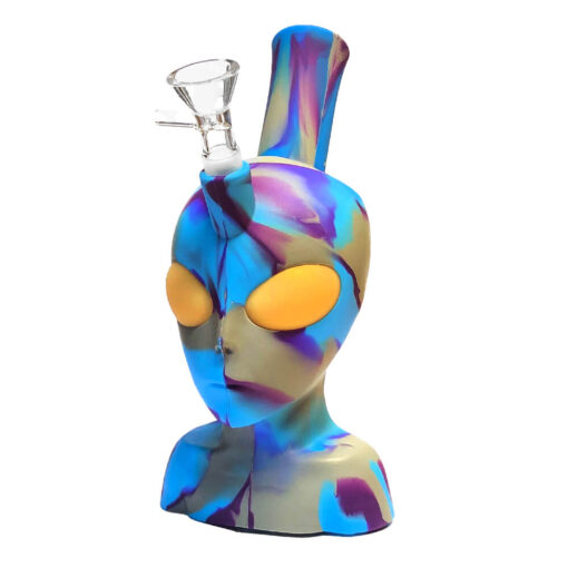 Silikonbong Alien Kopf Blau 20cm