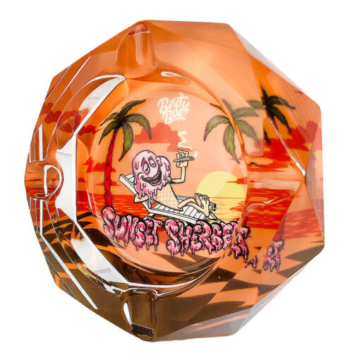 Best Buds Crystal Ashtray with Giftbox Sunset Sherbet 3