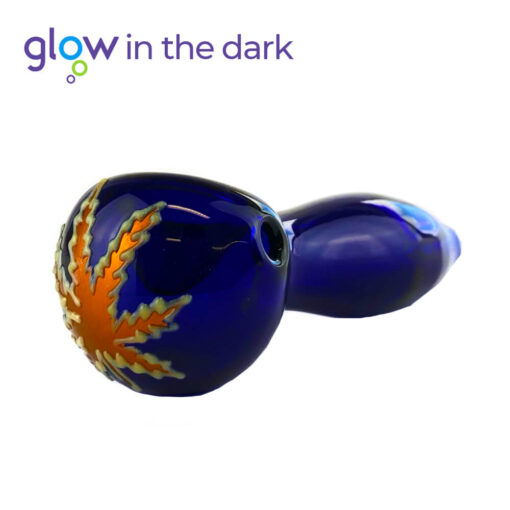 Blaue Glaspfeife, leuchtet im Dunkeln, 10 cm-1