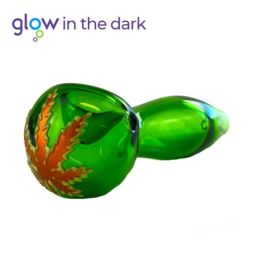 Grüne Glaspfeife, leuchtet im Dunkeln, 10 cm-1