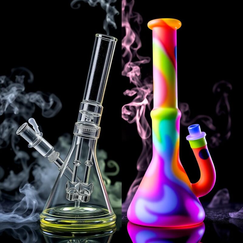 Glas vs. Silikon: Welche Bong ist besser