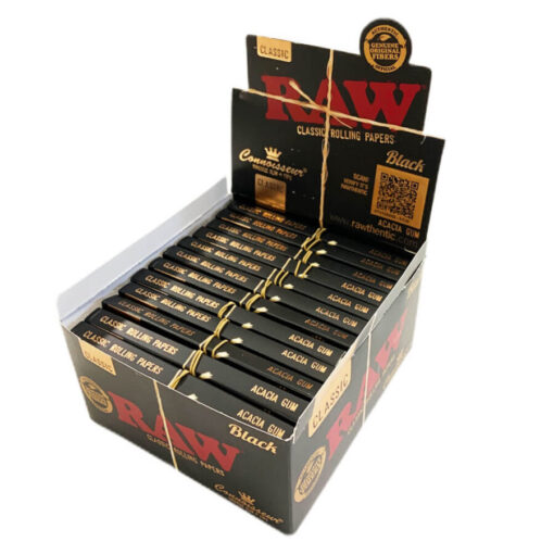 RAW Connoisseur Kingsize Rolling Papers mit Tips Schwarz